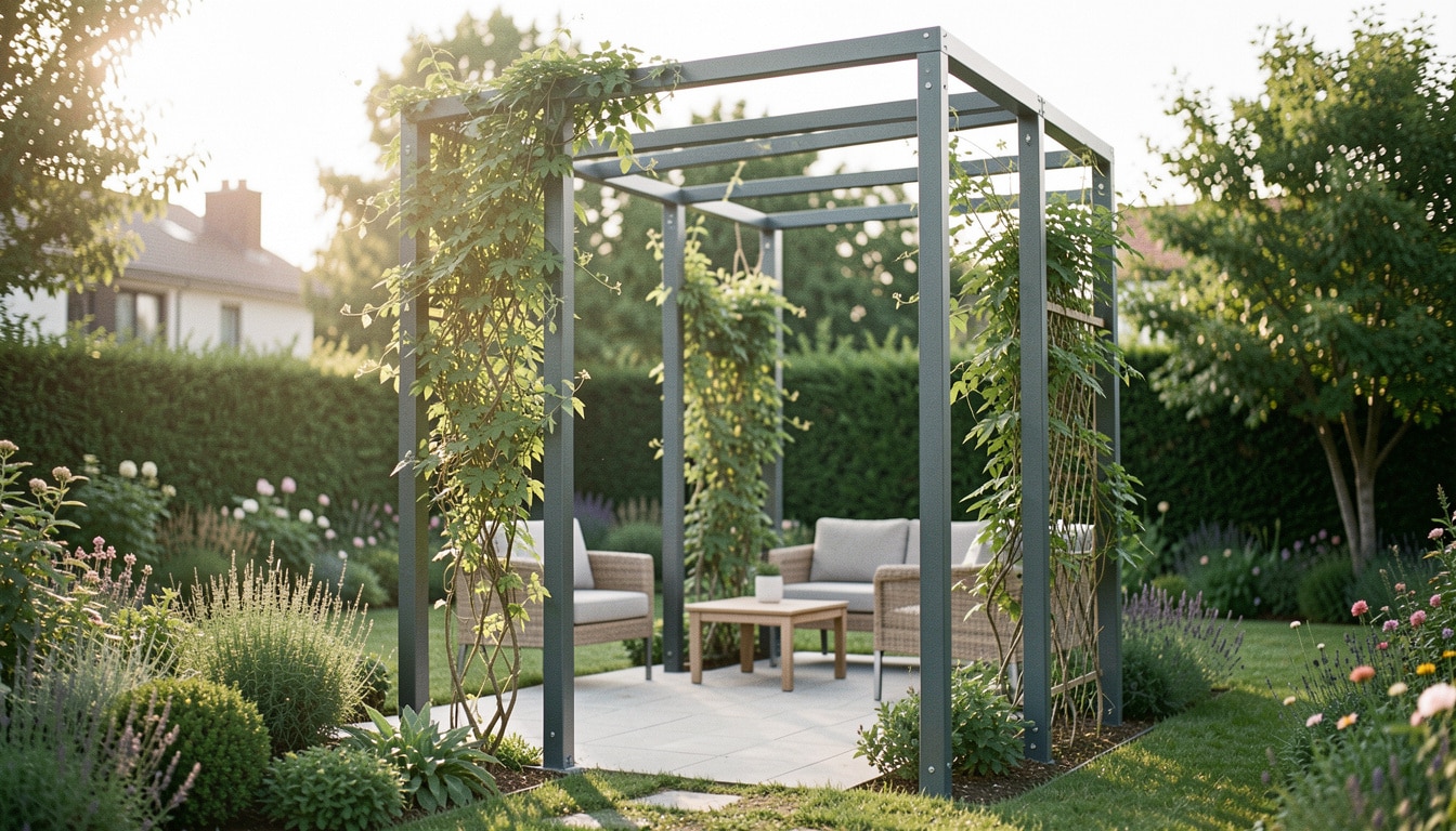Portique en acier au jardin : bien le choisir